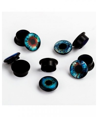 KUBOOZ(5 Pairs Devil's Eye Acrylic Ear Plugs Tunnels Gauges Stretcher Piercings Gauge:5/8"(16mm) $9.35 Body Jewelry