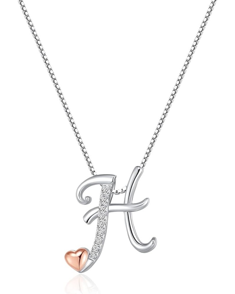 Silver Initial Necklaces for Women Jewelry Letter Necklaces for Teen Girls Gifts, Heart Pendant Initial Necklace for Ladies F...