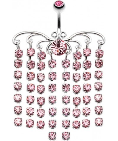 Sparkling Curtain Chandelier WildKlass Belly Button Ring Light Pink $11.12 Body Jewelry