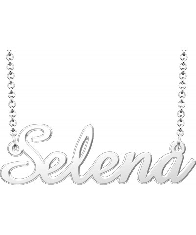 Selena Name Necklace Personalized Sterling Silver Custom Name Necklace for Women Silver $12.75 Necklaces